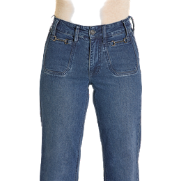 Women's Rock and Roll Denim Clasp Detail Relaxed Flare Jeans BW6HD07846