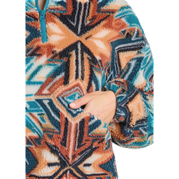 Women's Rock and Roll Denim Aztec Sherpa 1/4 Zip Pullover BW91C07752