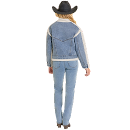 Women's Rock and Roll Denim Sherpa Denim Jacket BW92D07901