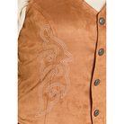Women's Rock and Roll Denim Camel Boot Stitch Microsuede Vest BW98C07762