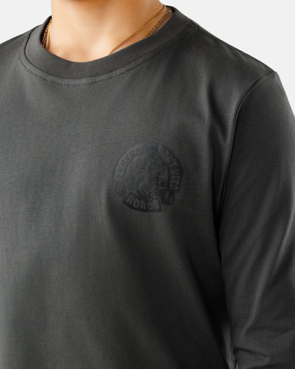 Waggle Boy's Gray Big Foot Big Wheels Long Sleeve T-shirt