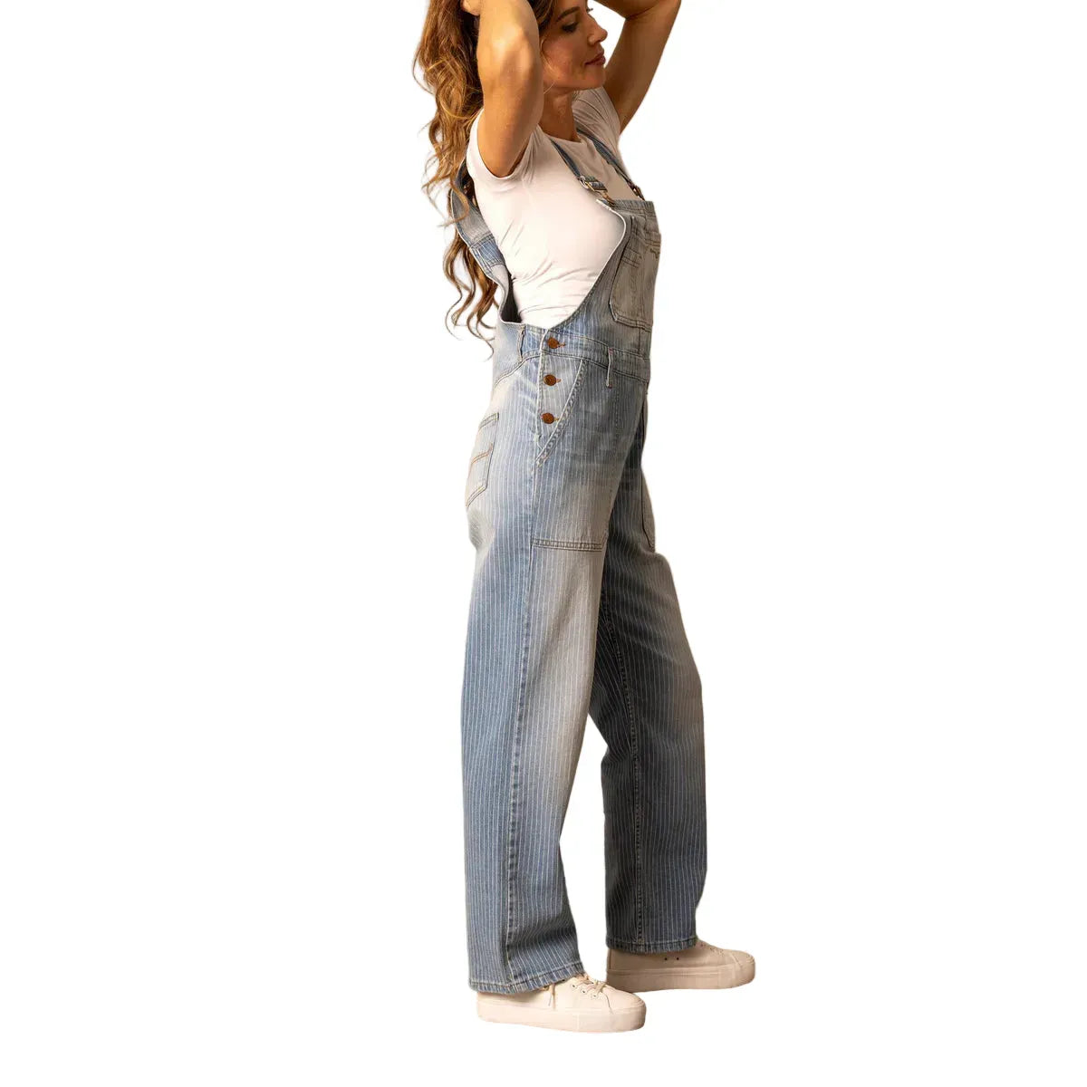 Women's Kimes Ranch Striped Denim Overalls