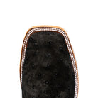 Anderson Bean Black Sueded Ostrich with 13" Black Deercow Top - Crazy House Western Wear