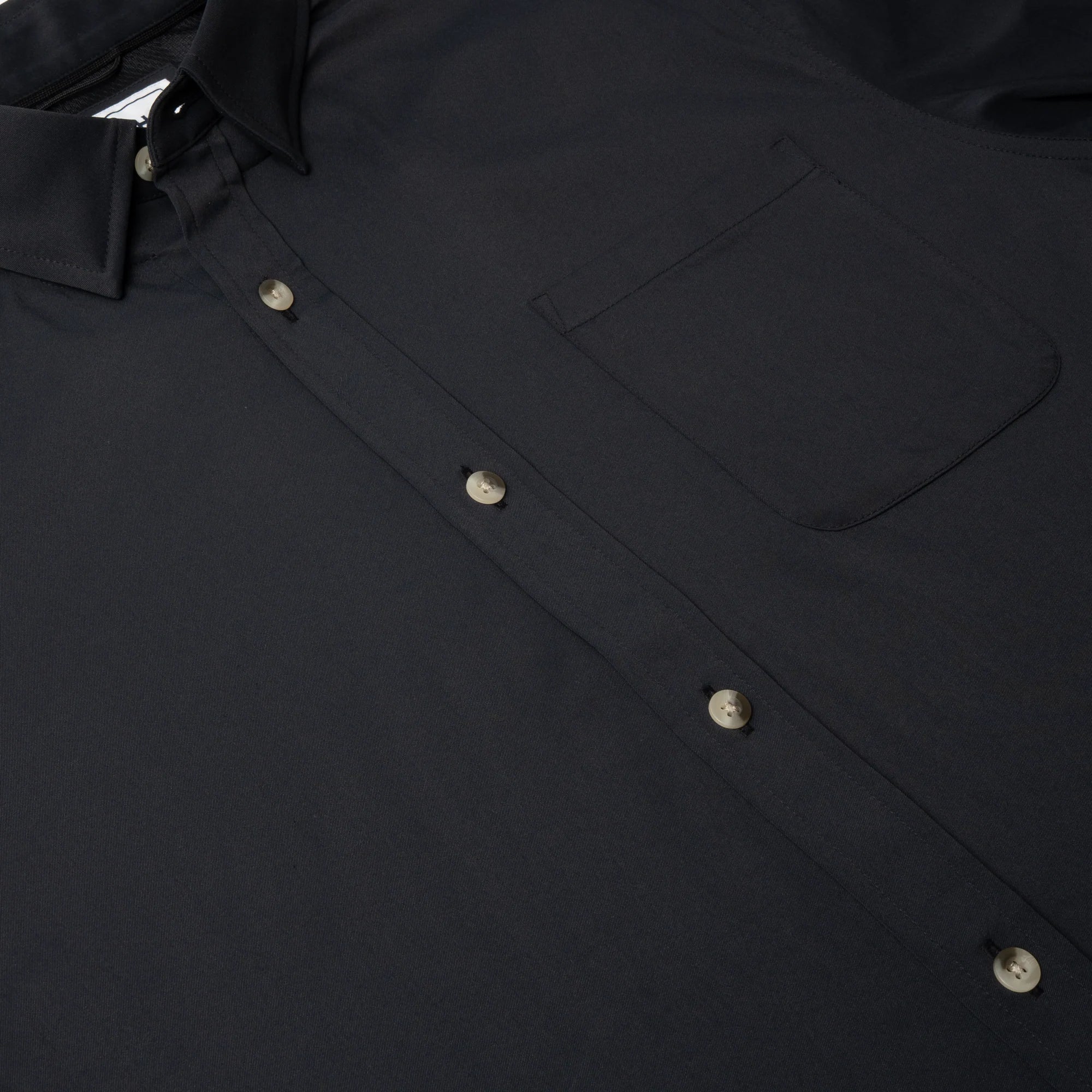 Men's Poncho Black "The Smokestack" Short Sleeve Button Up