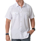 Men's Burlebo Performance Western Shirt - White PWS-WHT - Crazy House Western Wear