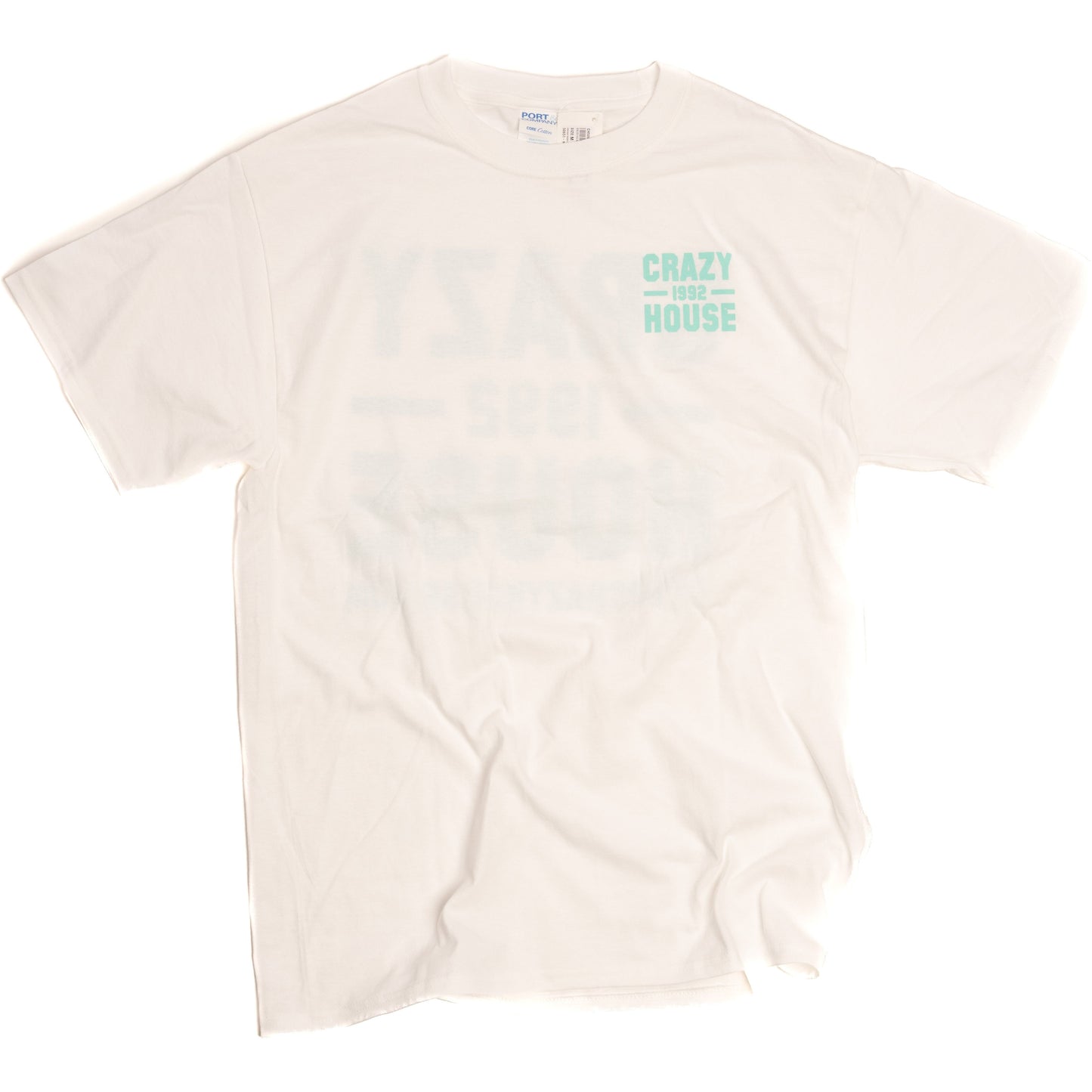 Unisex Crazy House 1 on 1 T-shirt Mint and White CH50651WHT - Crazy House Western Wear
