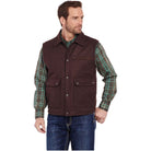 Men's Cripple Creek Wool Melton Vest With Nubuck Leather Trim & Concealed Carry Pocket CR38566-34 - Crazy House Western Wear