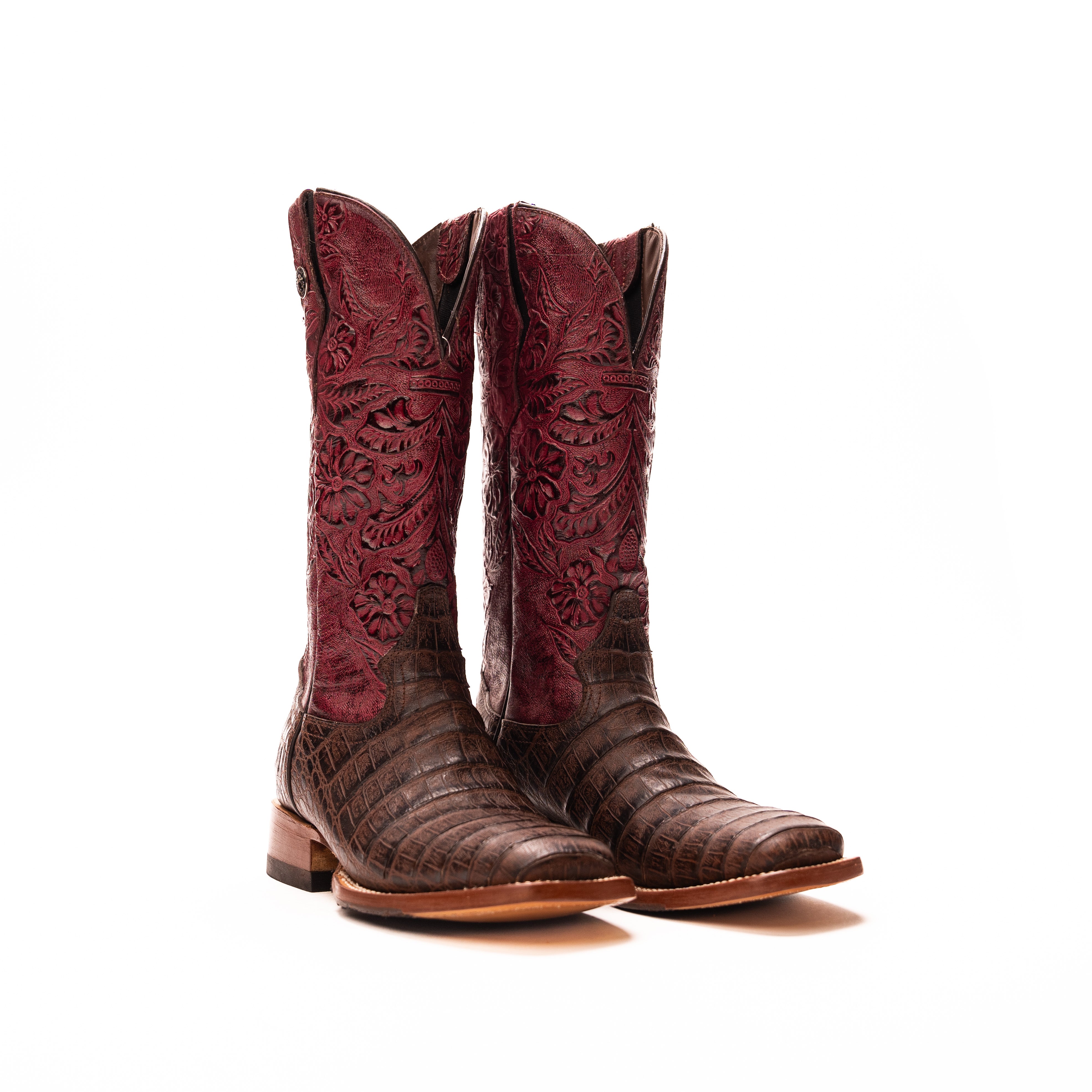 Women's Tanner Mark 12" Caiman Print Boots TML207104 - Crazy House Western Wear