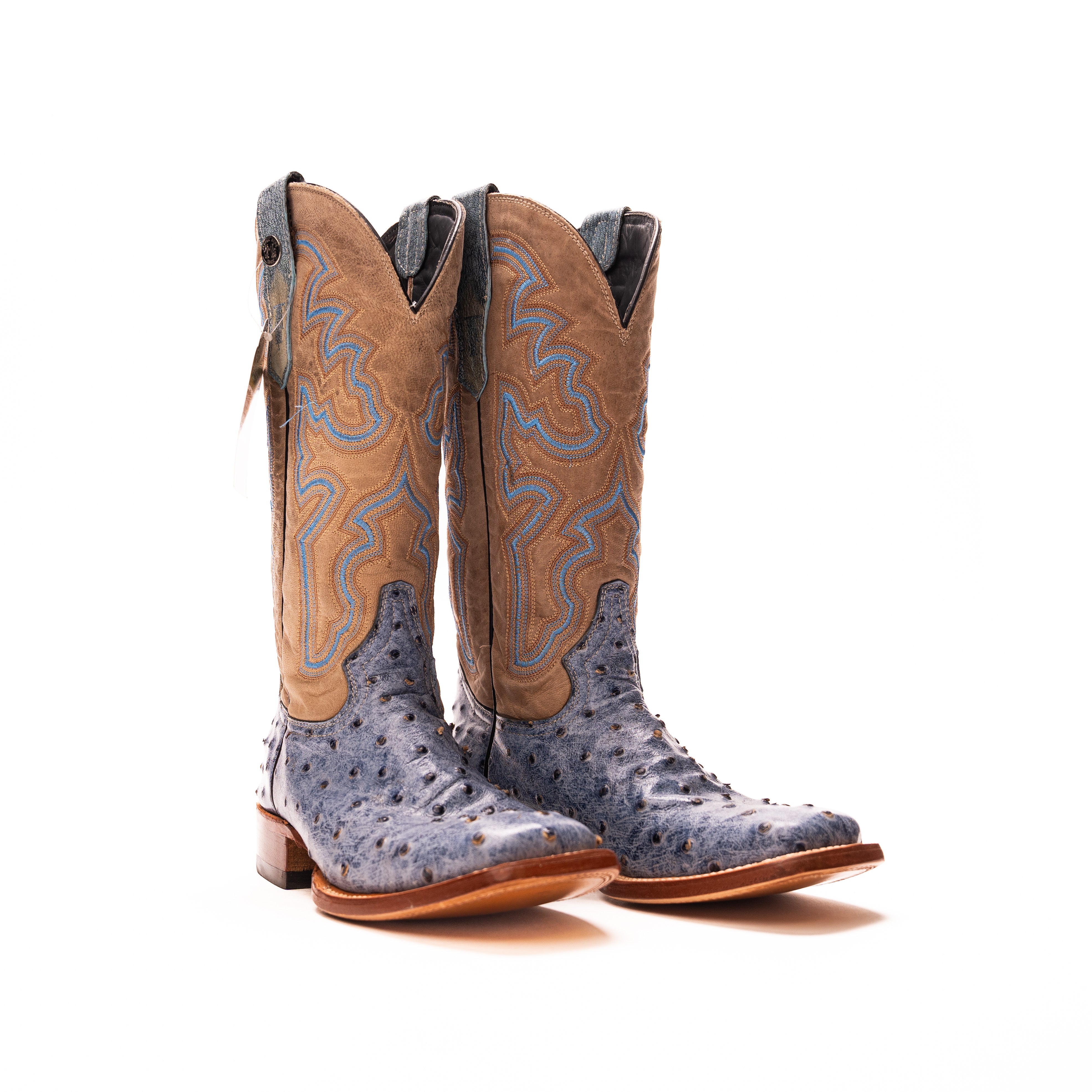 Women's Tanner Mark 12" Ostrich Print Boots TML207061 - Crazy House Western Wear