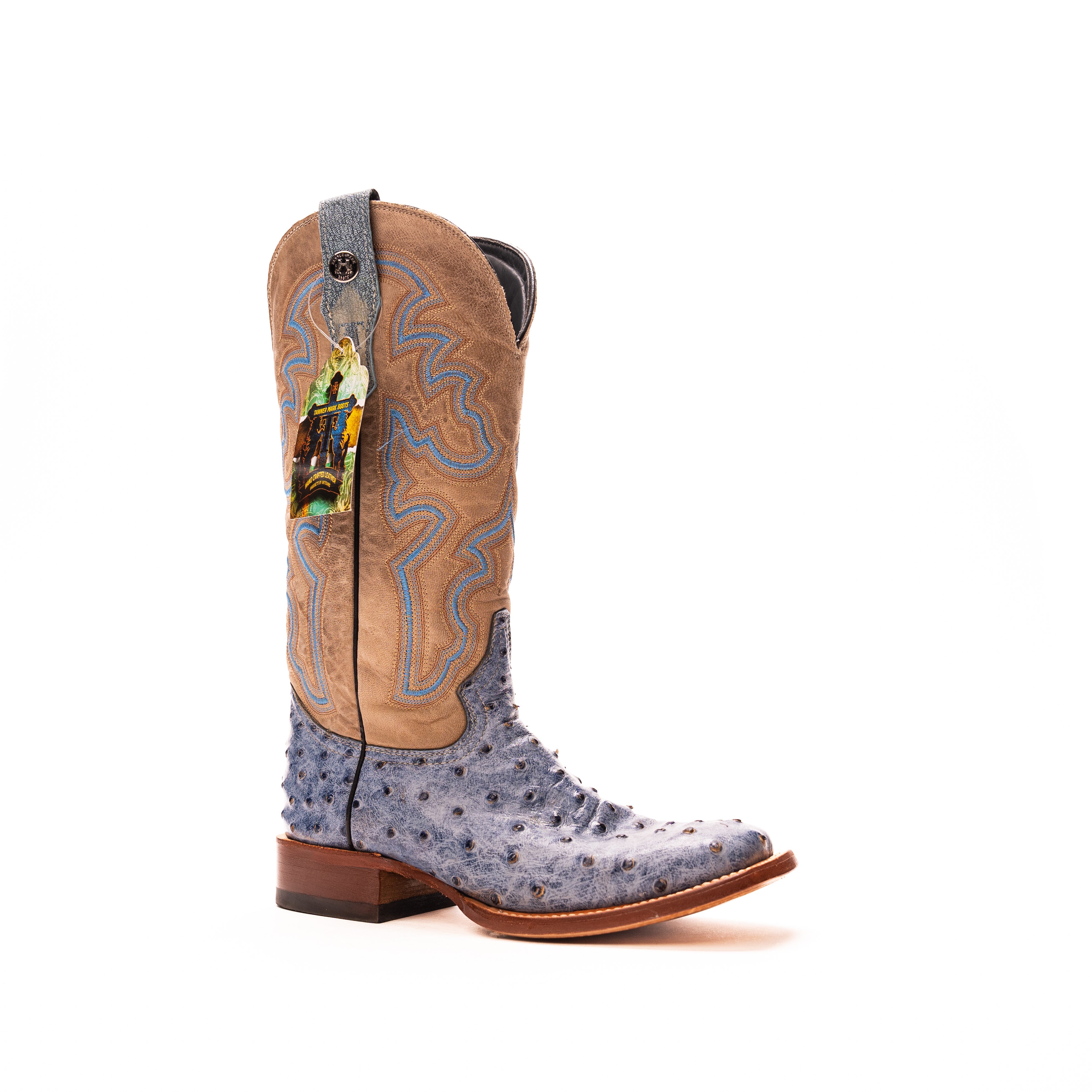Women's Tanner Mark 12" Ostrich Print Boots TML207061 - Crazy House Western Wear