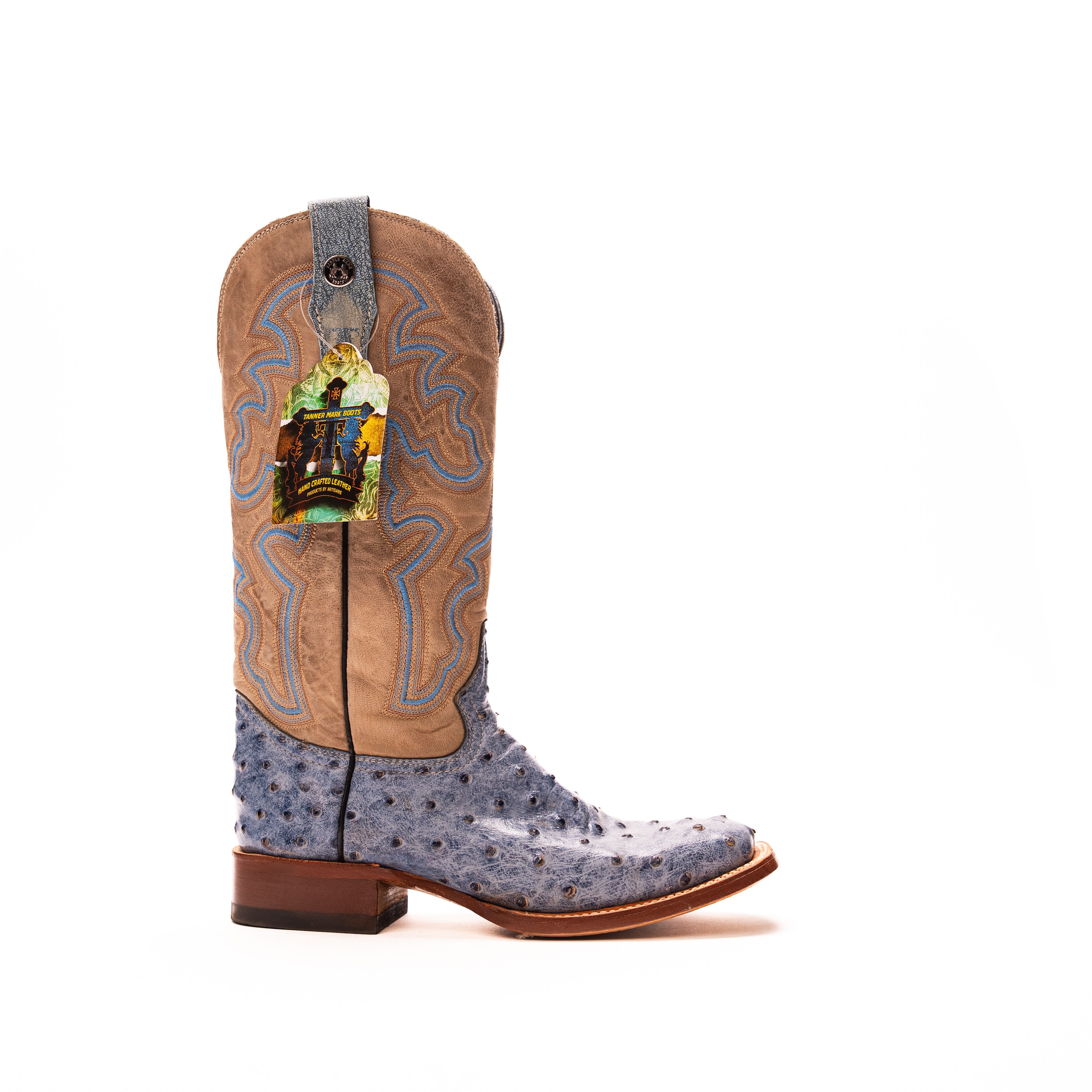 Women's Tanner Mark 12" Ostrich Print Boots TML207061 - Crazy House Western Wear