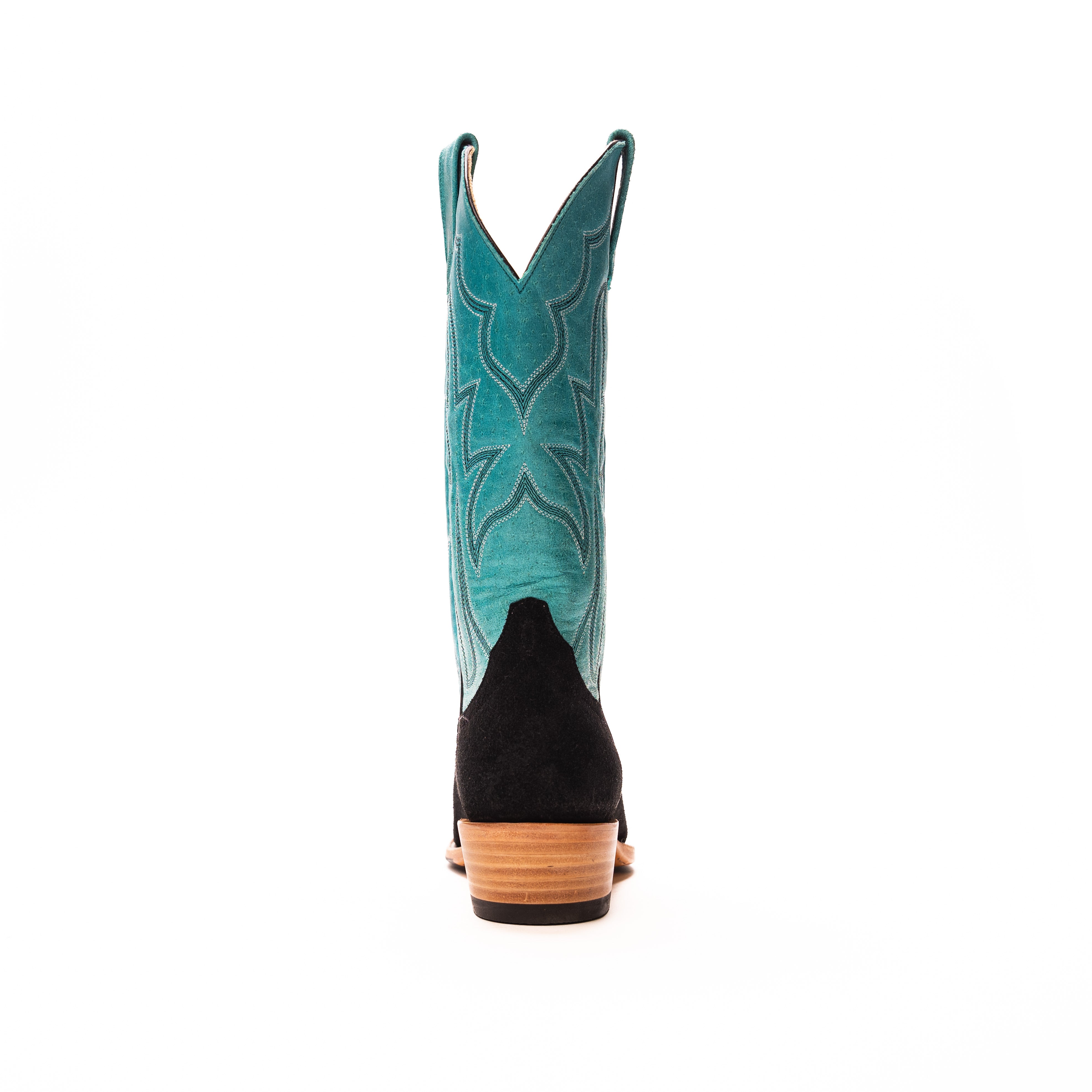 Women's Macie Bean Black Suede with 13" Blue Sinsation Top M9508 - Crazy House Western Wear