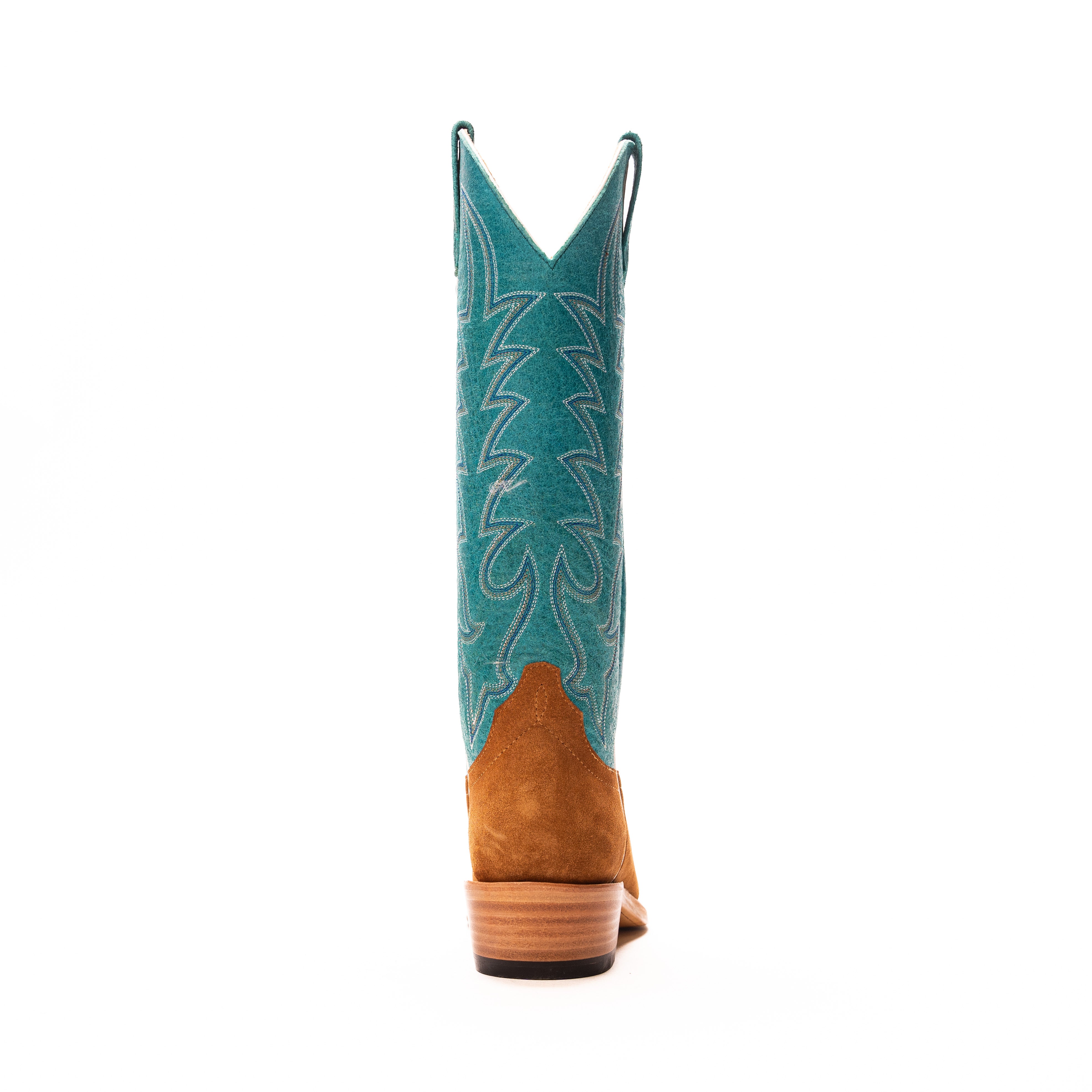 Women's Macie Bean Camel Suede with 15" Turquoise Sinsation Top M9504 - Crazy House Western Wear