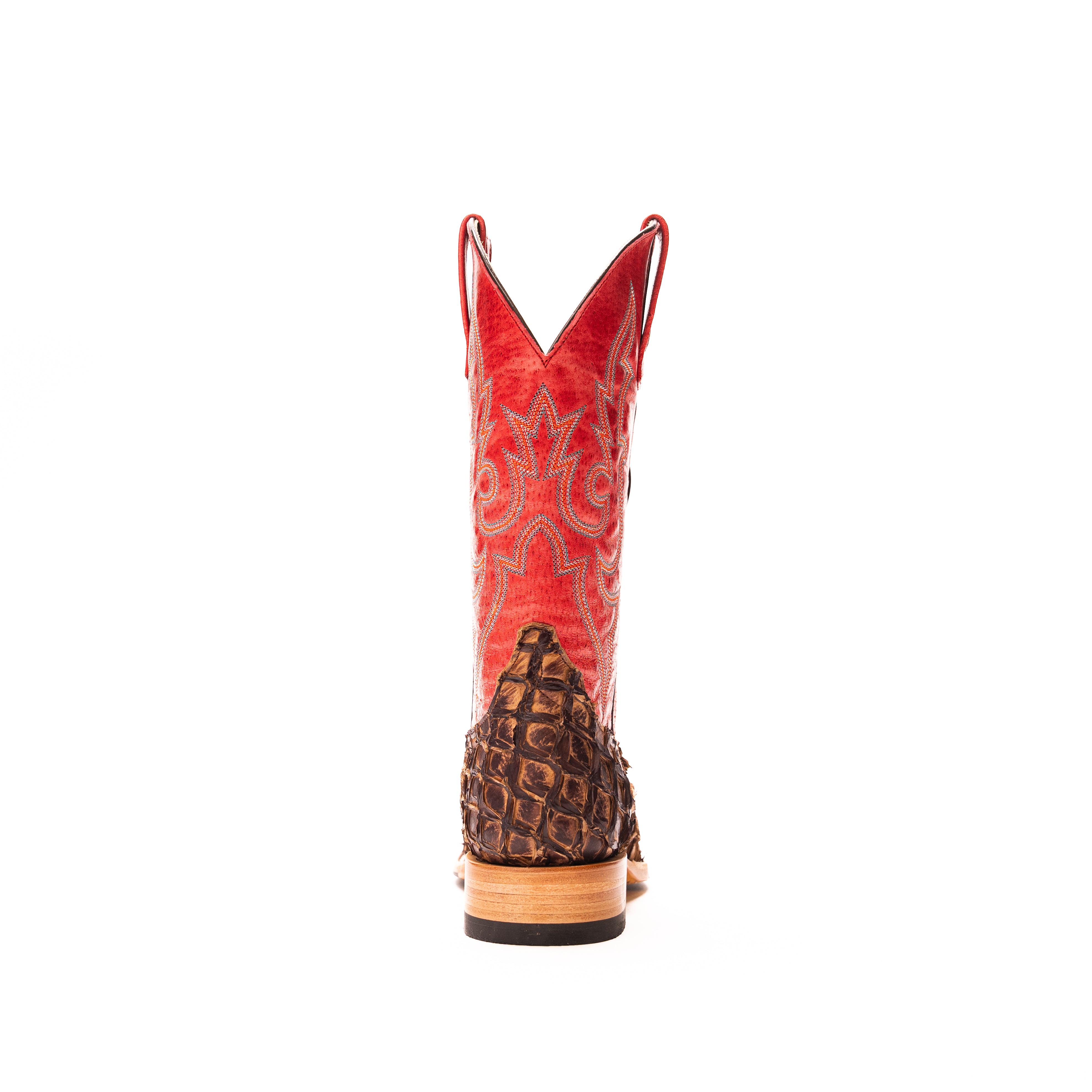 Women's Macie Bean Cigar Matte Big Bass with 12" Red Sinsation Top M2007 - Crazy House Western Wear