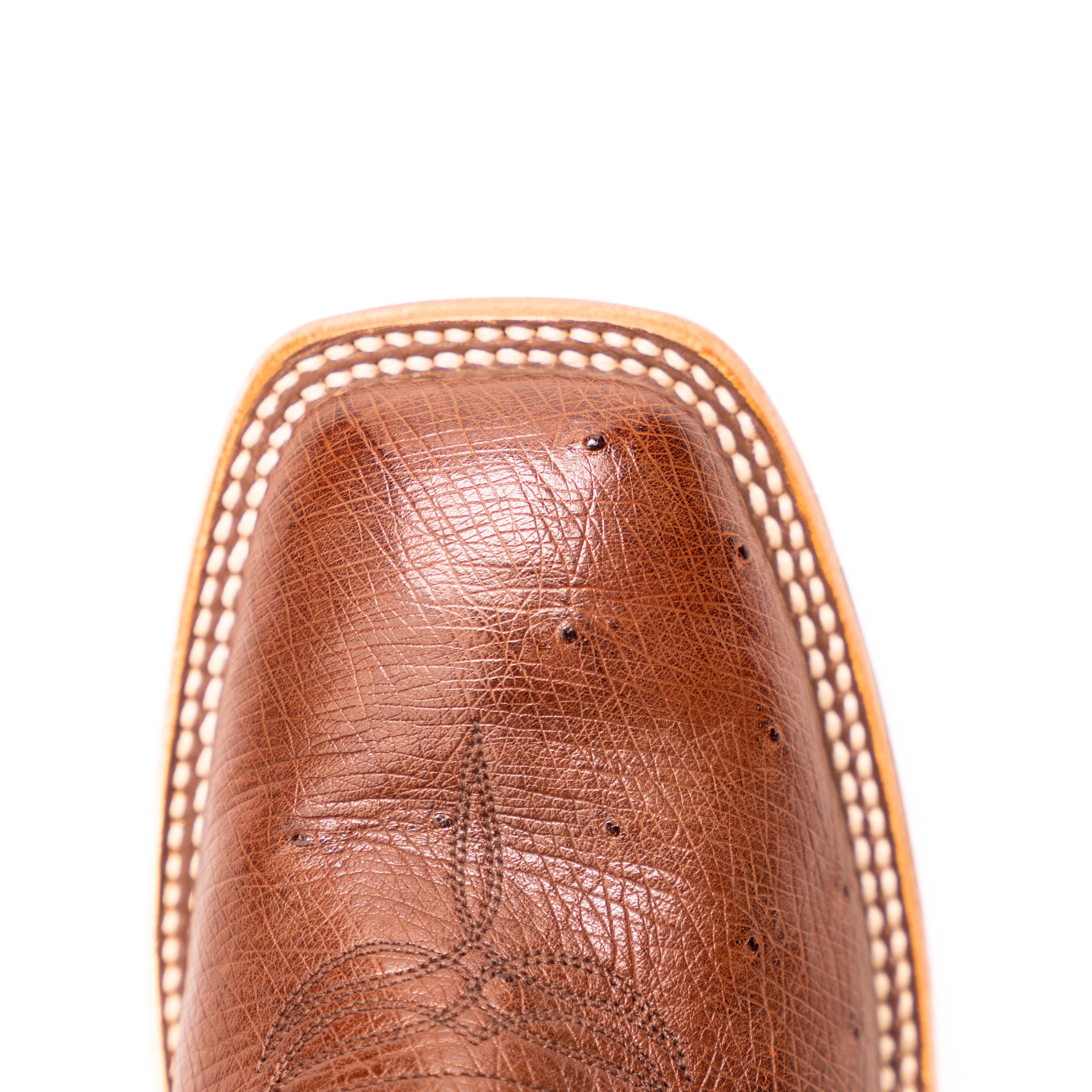 Women's Macie Bean Kango Tobacco Smooth Ostrich with 12" Purple Explosion Top M2028 - Crazy House Western Wear