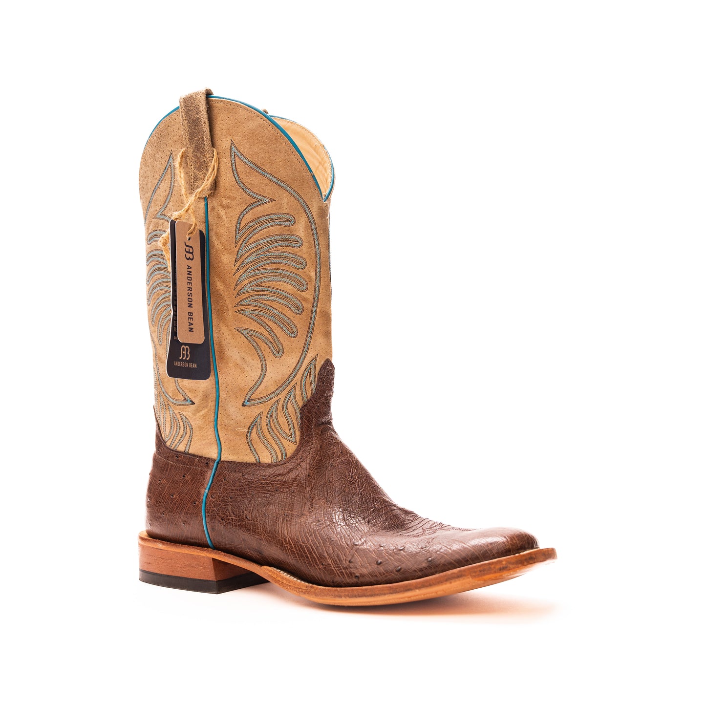 Anderson Bean Kango Tobacco Smooth Ostrich with Tan Sinsation Top