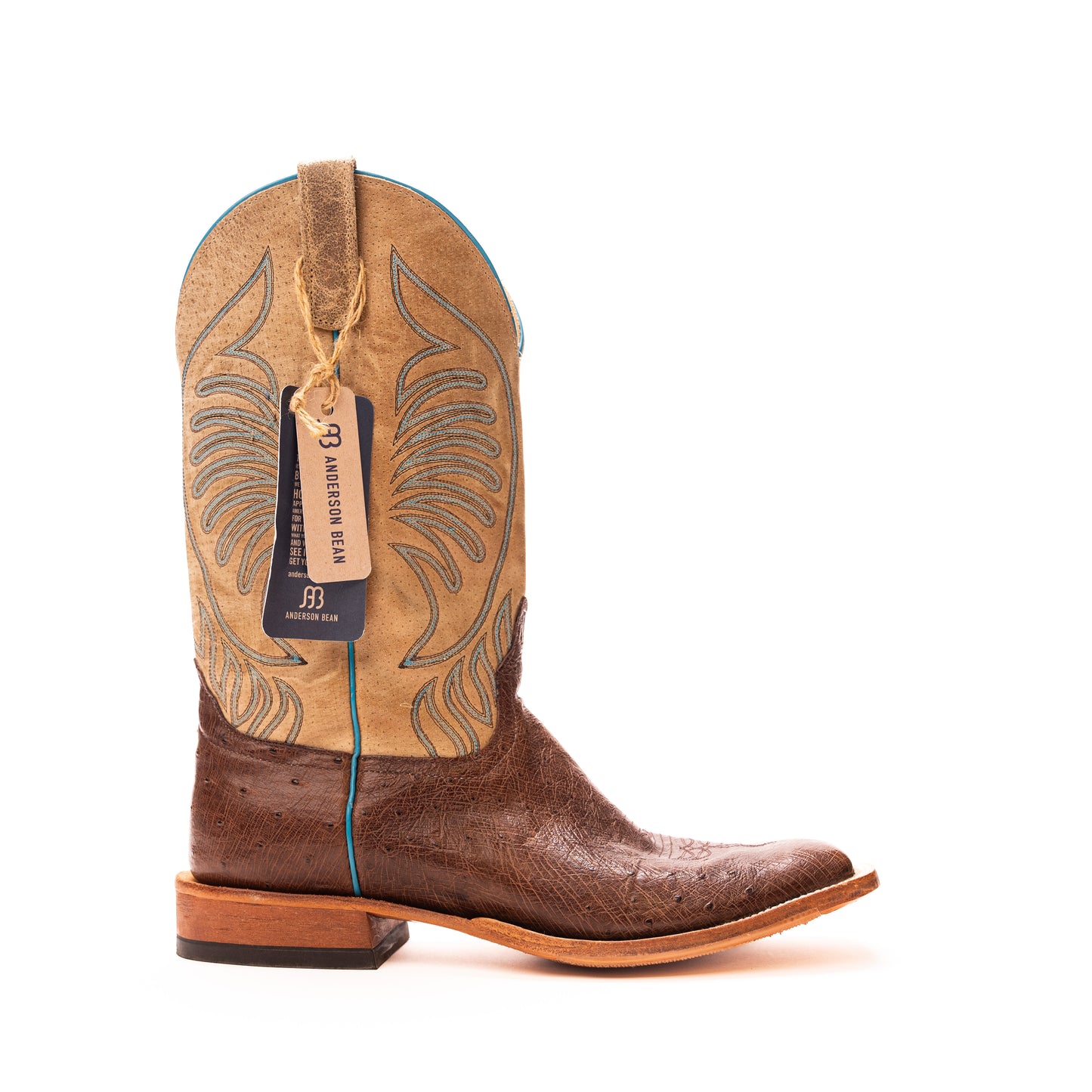 brown ostrich anderson bean cowboy boots