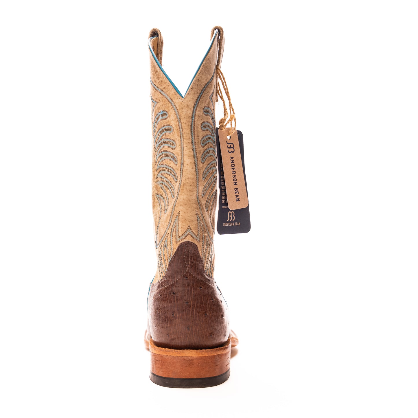 brown ostrich anderson bean cowboy boots