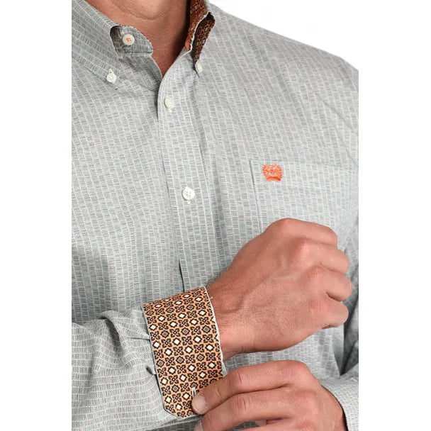 Men's Cinch Cream Geometric Print Button Up Shirt MTW1105961 - Crazy House Western Wear