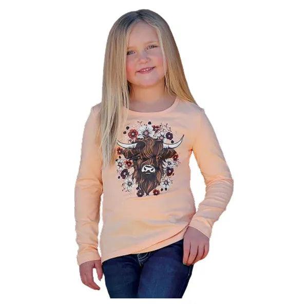 Girl's Cruel Denim Highland Cow T-Shirt CTK8870002 - Crazy House Western Wear