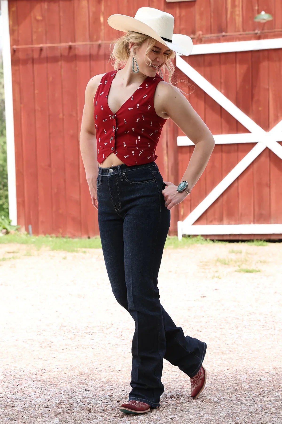 Women's Cruel Red Spur Patterned Vest CTV7532002