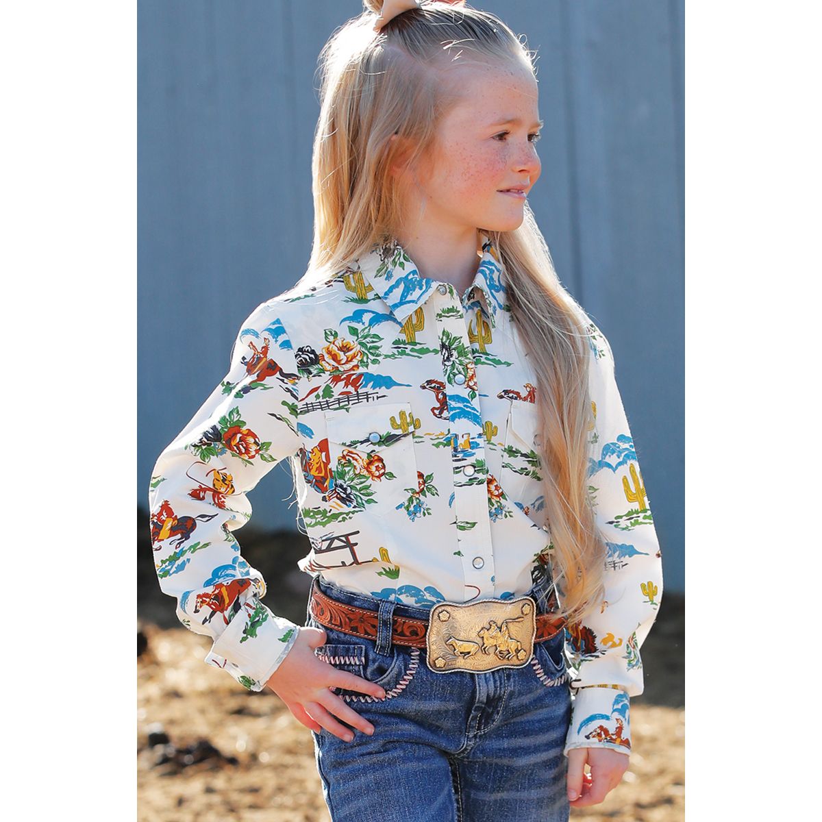 Girl's Cruel Denim Desert Western Shirt CTW3230048