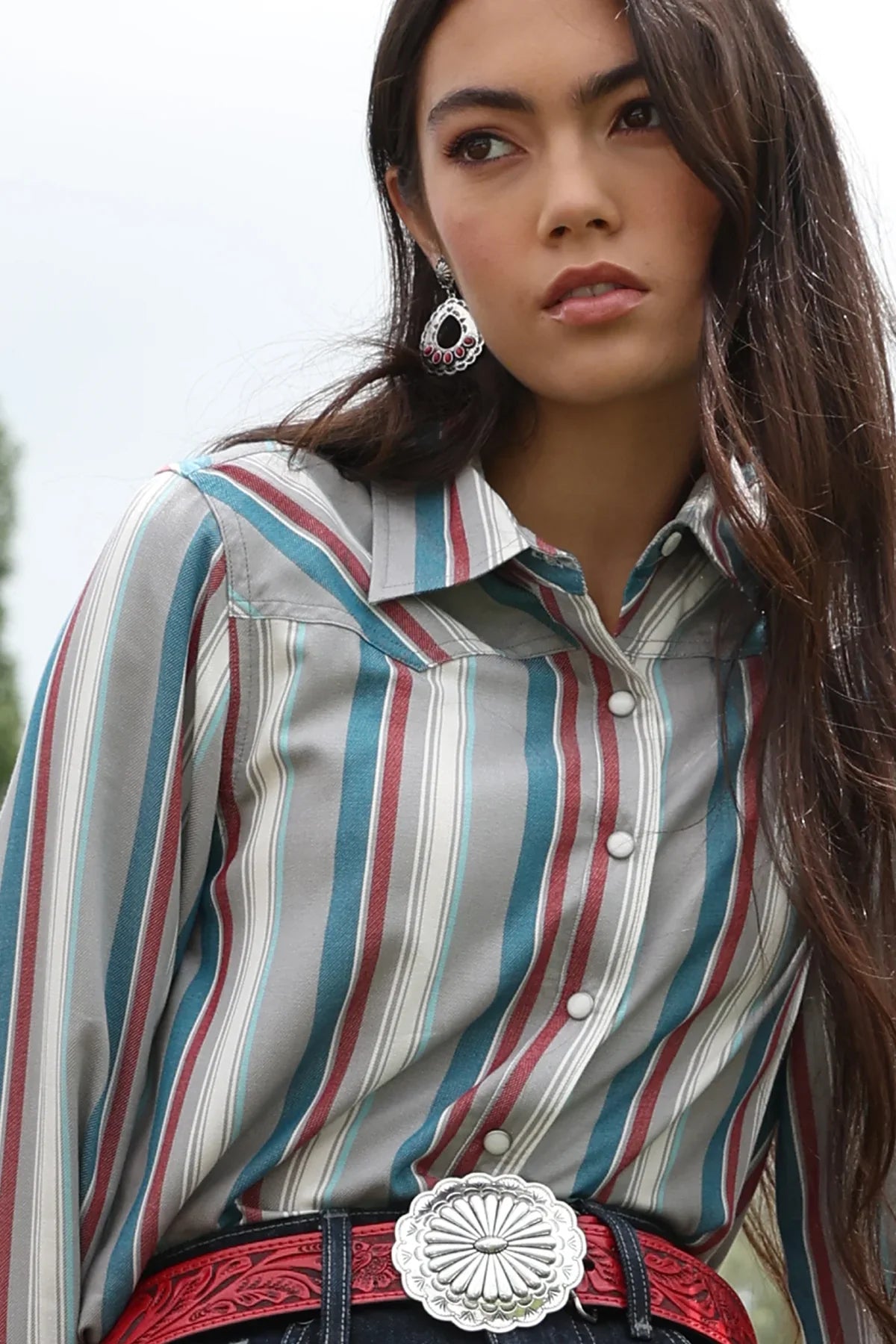 Women's Cruel Multicolored Striped Snap Shirt CTW7526002
