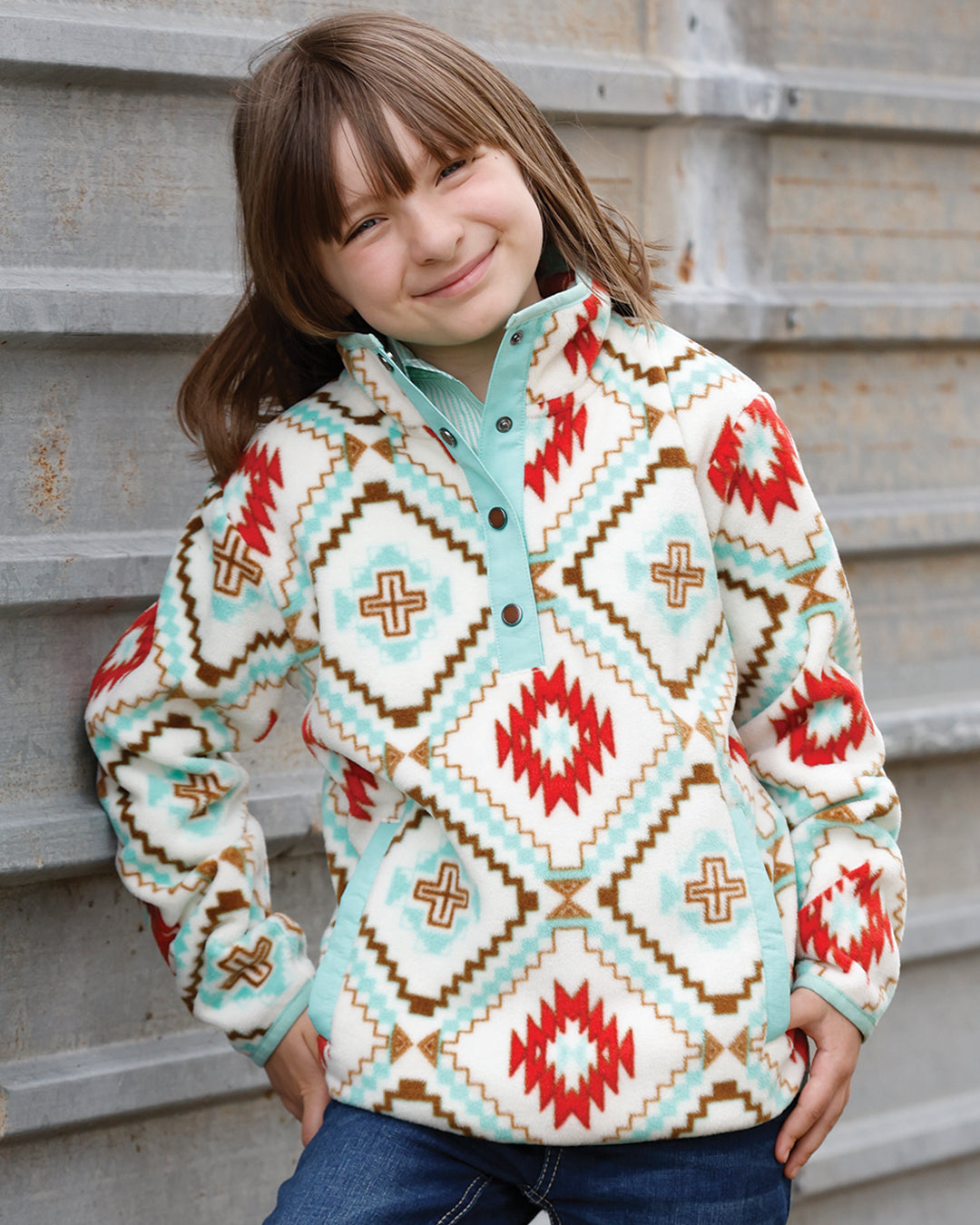 Cruel Denim Girl's Aztec Printed Pullover CWK8250011