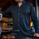 Men's Poncho "The Cast Iron" Black Long Sleeve Button Up Shirt