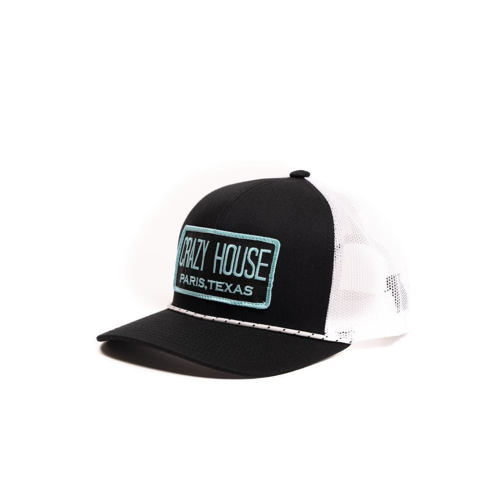 Crazy House Unisex Black and White Trucker Cap with Patch - Crazy House Western Wear