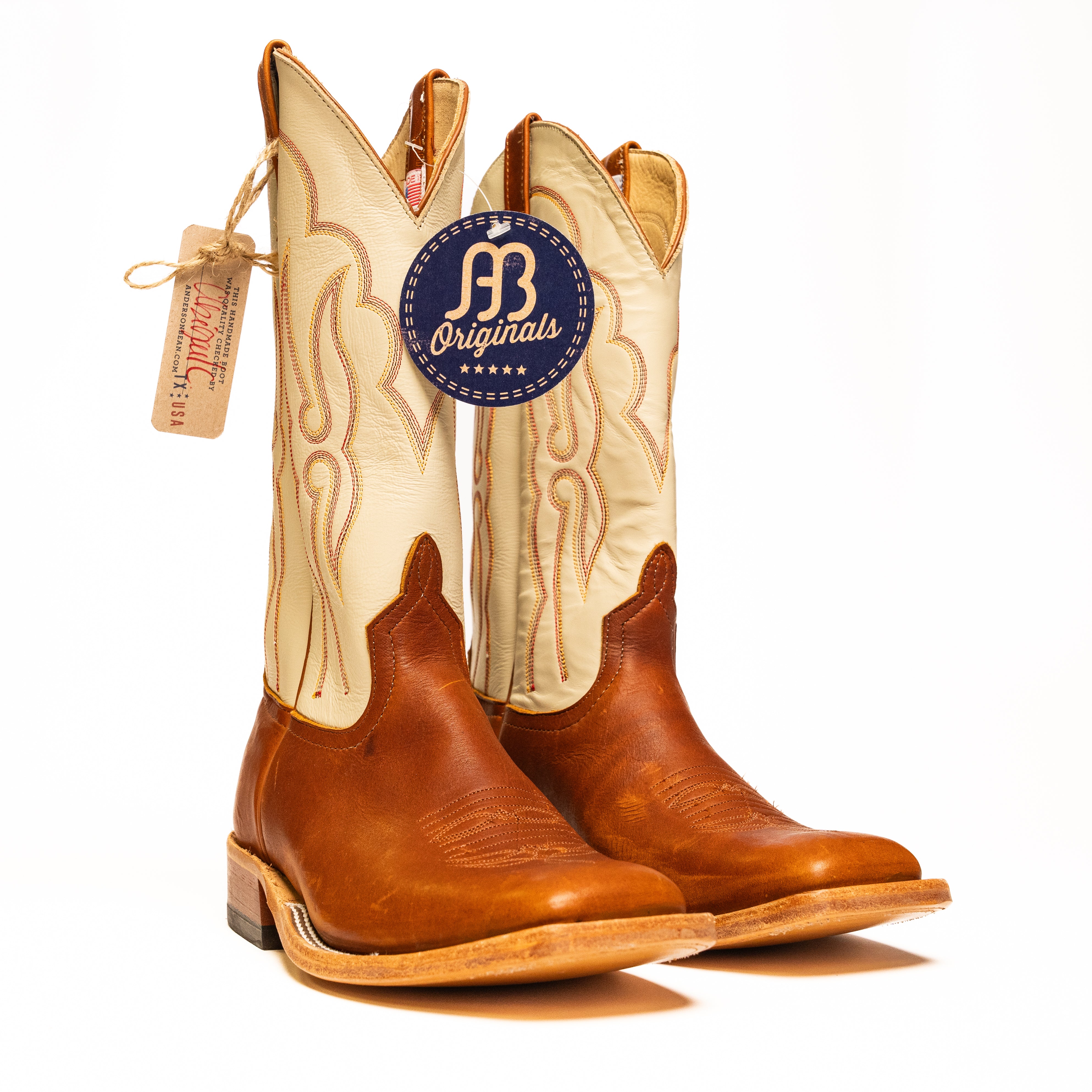 Anderson Bean Boulevard Sandstone with 13" Bone Mad Cat Top - Crazy House Western Wear