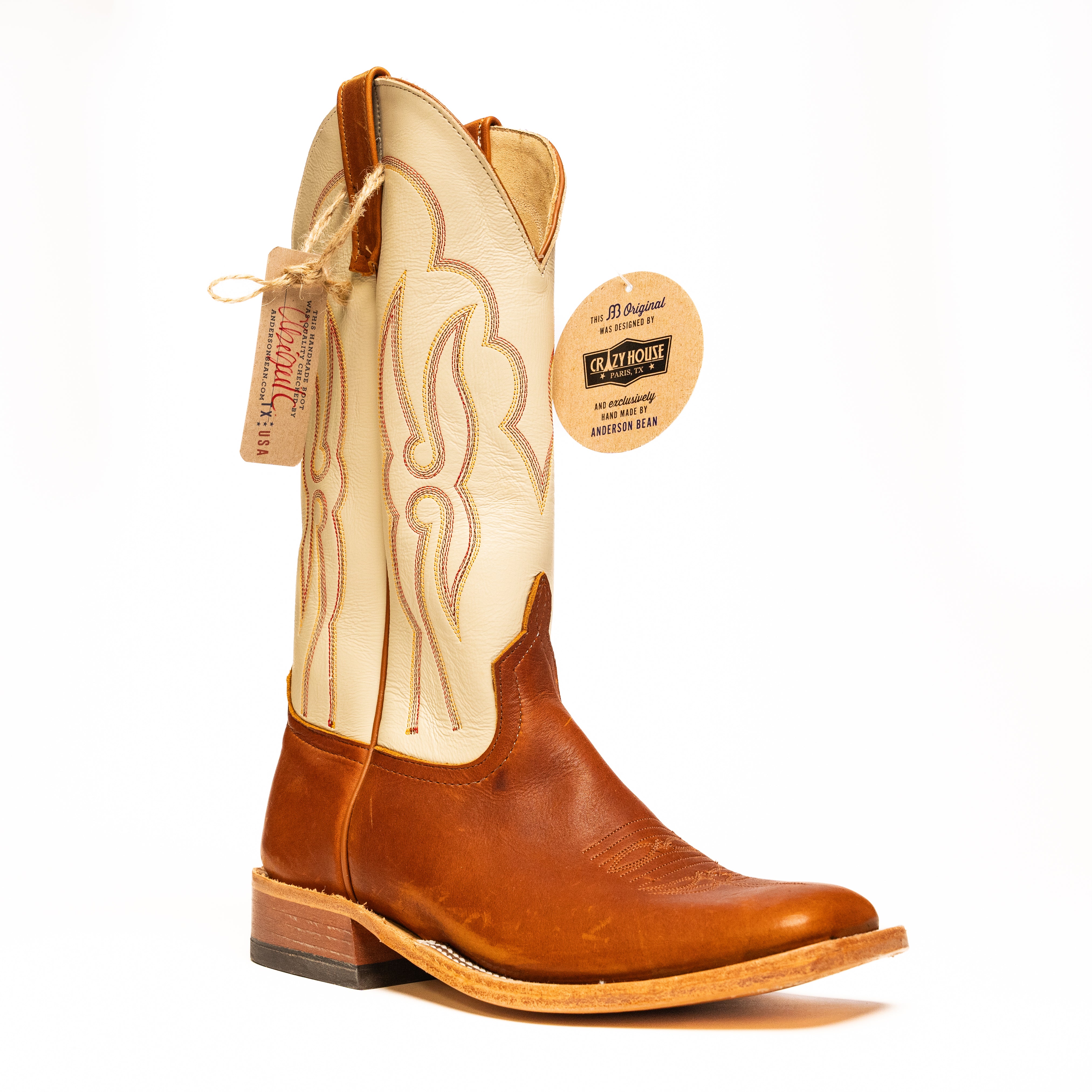 Anderson Bean Boulevard Sandstone with 13" Bone Mad Cat Top - Crazy House Western Wear