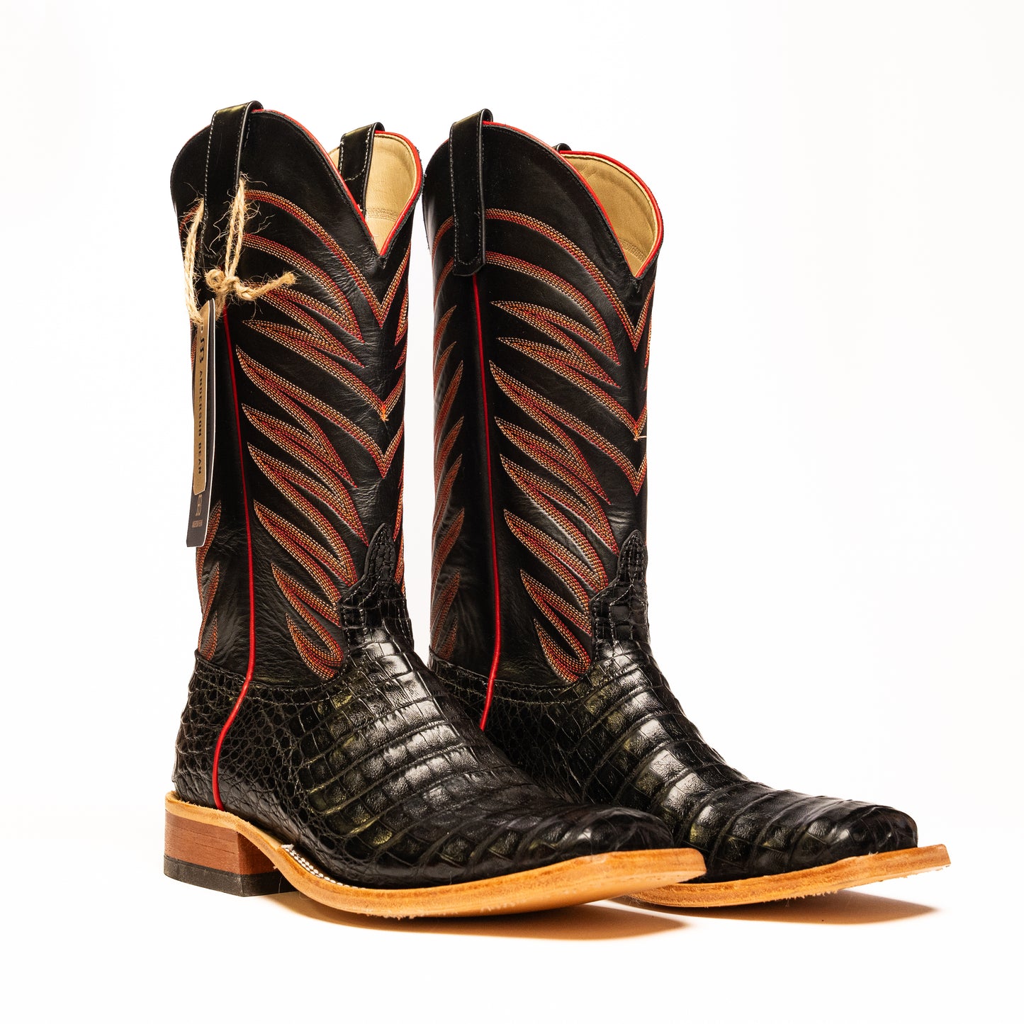 Anderson Bean Black Caiman Belly with Black Glove Top S3005 - Crazy House Western Wear