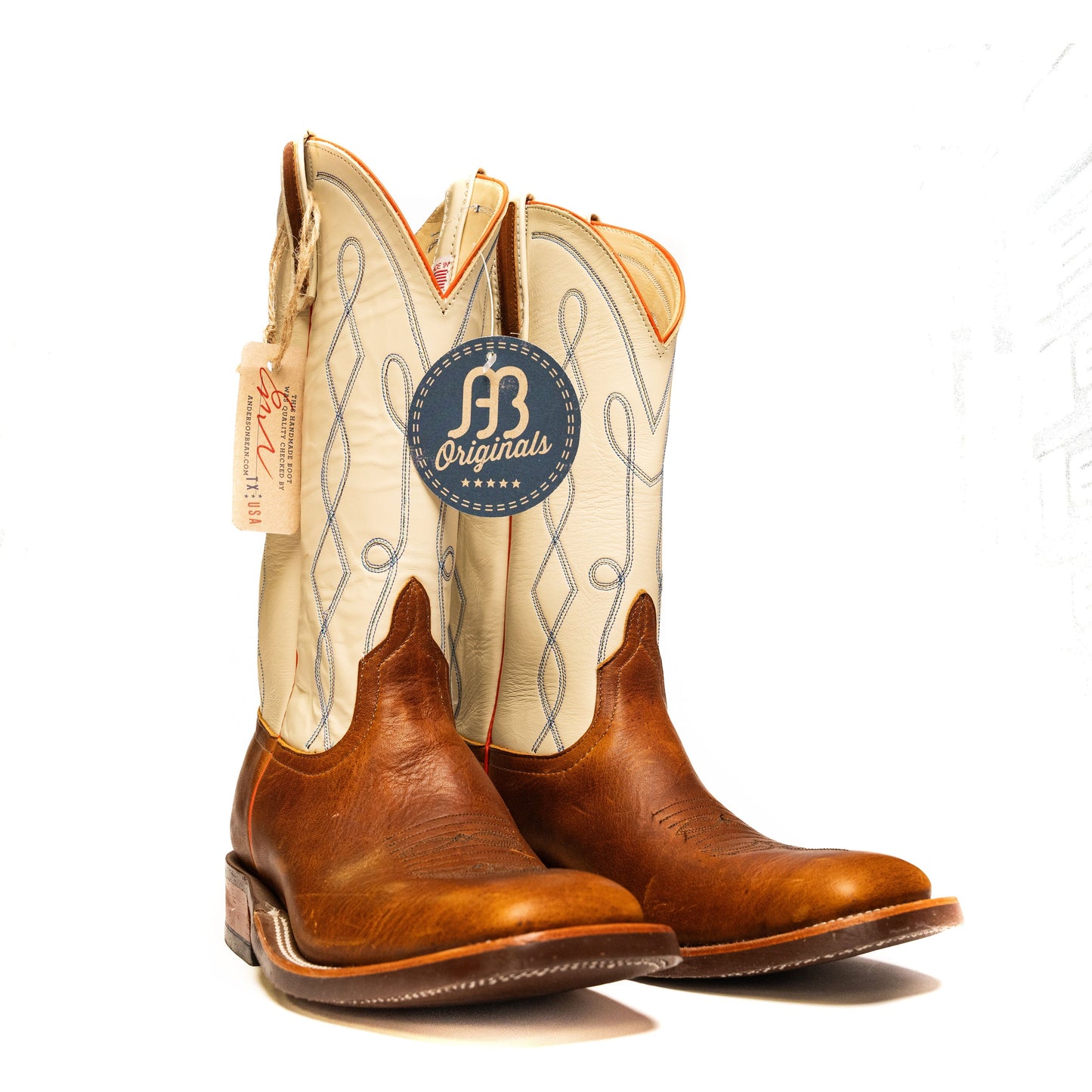 Anderson Bean Worn Saddle with Ochre Bone Top - Crazy House Western Wear