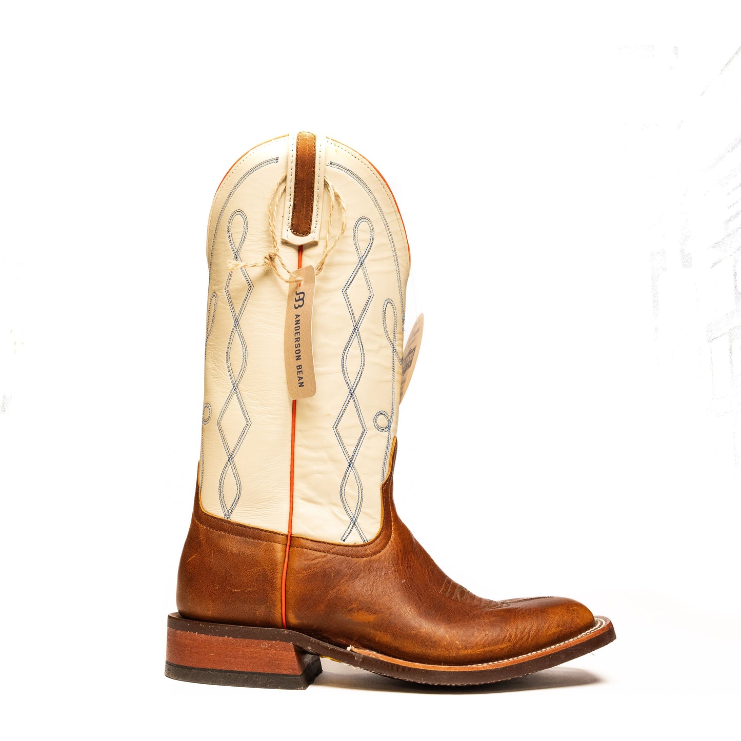 Anderson Bean Worn Saddle with Ochre Bone Top - Crazy House Western Wear