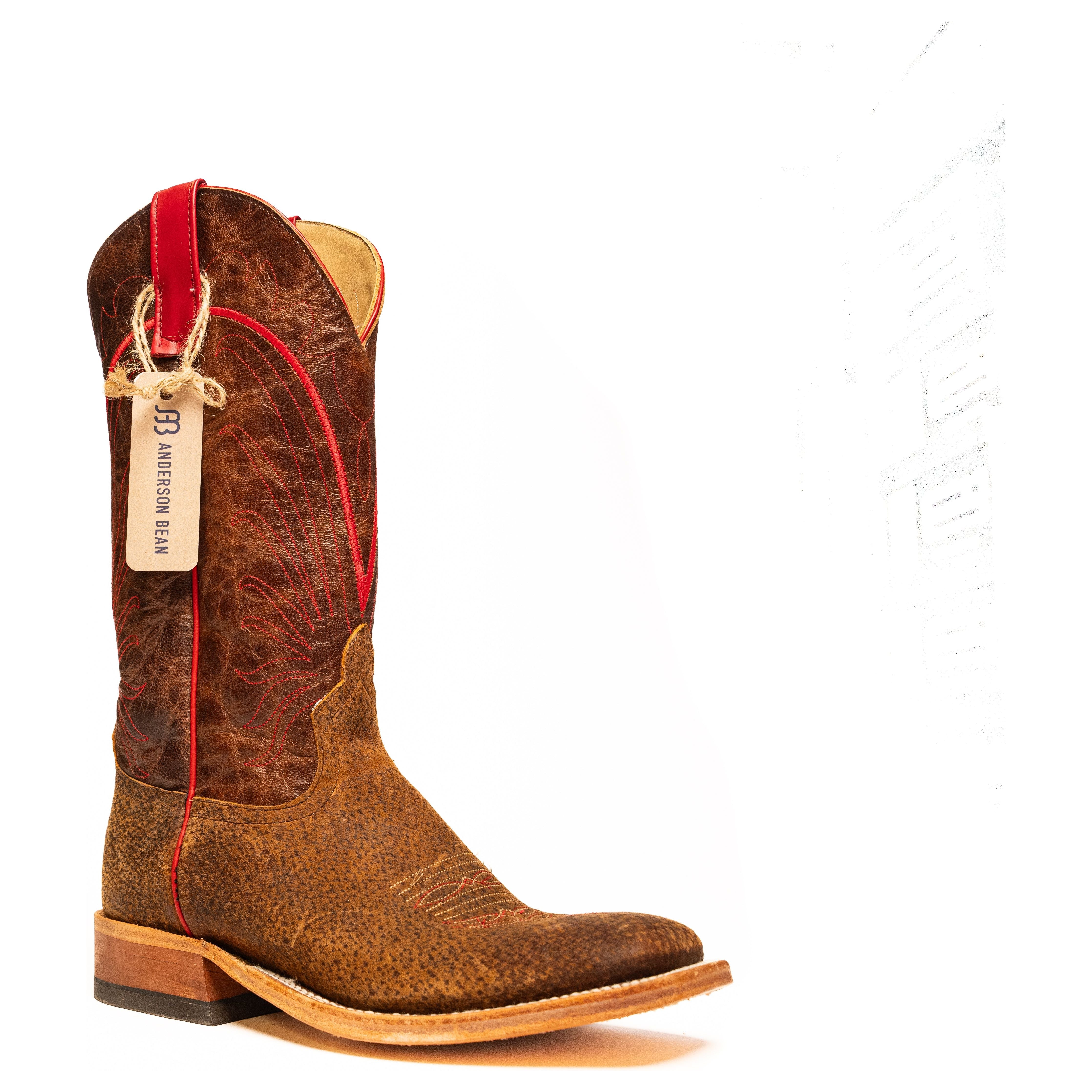 Anderson Bean Tag Boar with 13" Red Stitch Top S3010 - Crazy House Western Wear