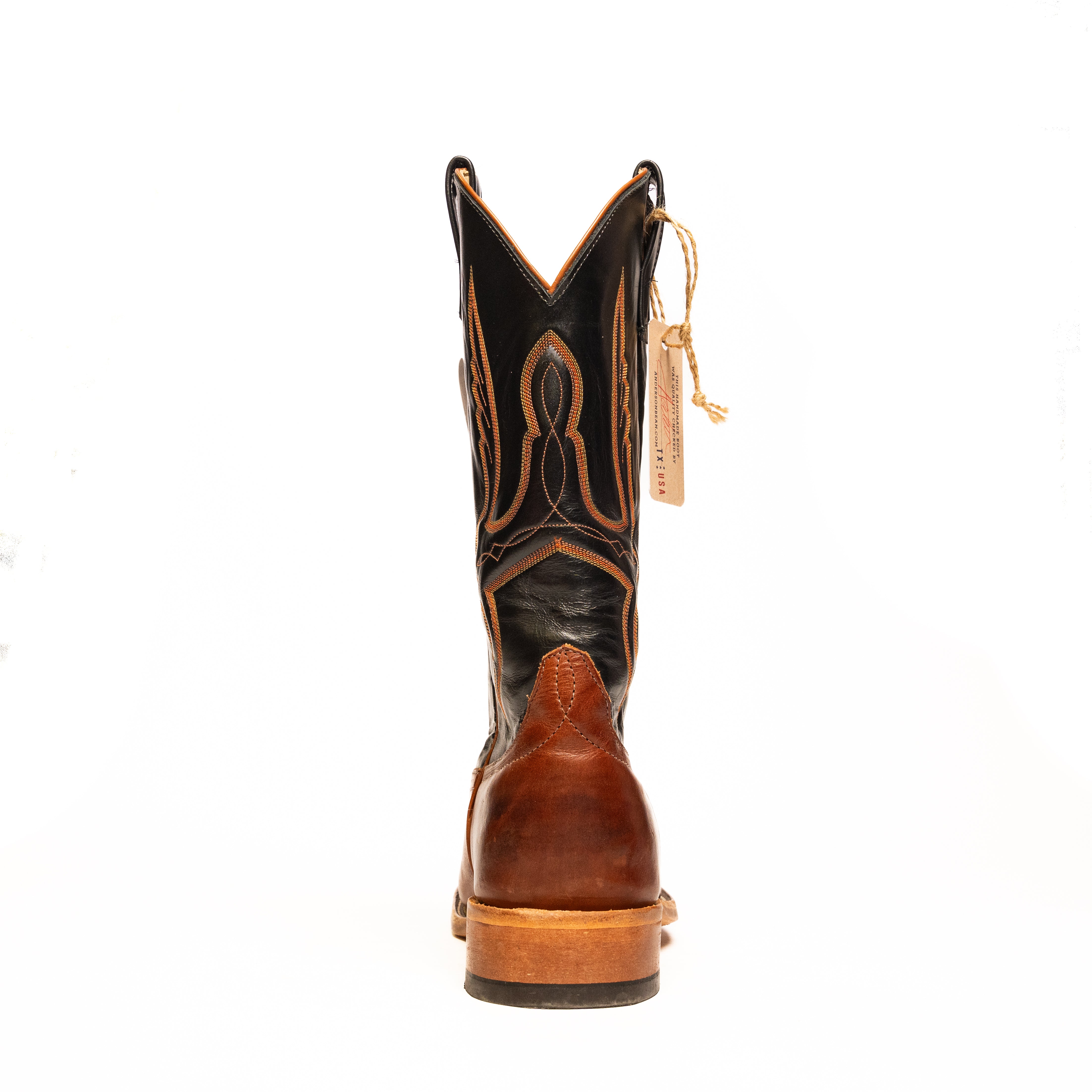 Anderson Bean Chestnut Polished with 13" Black Glove Top - Crazy House Western Wear