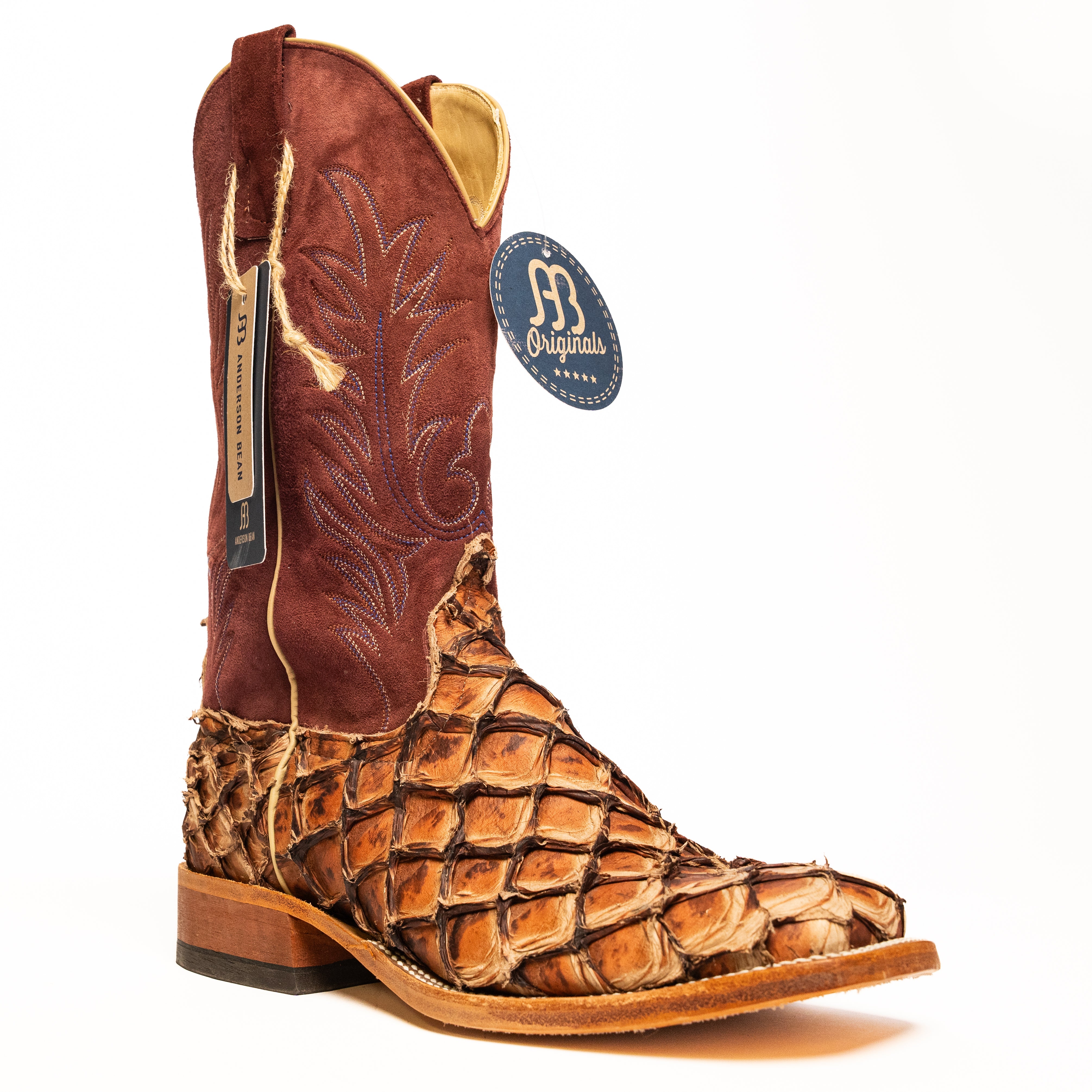 Anderson Bean Cigar Matte Big Bass with 13" Matador Suede Top - Crazy House Western Wear