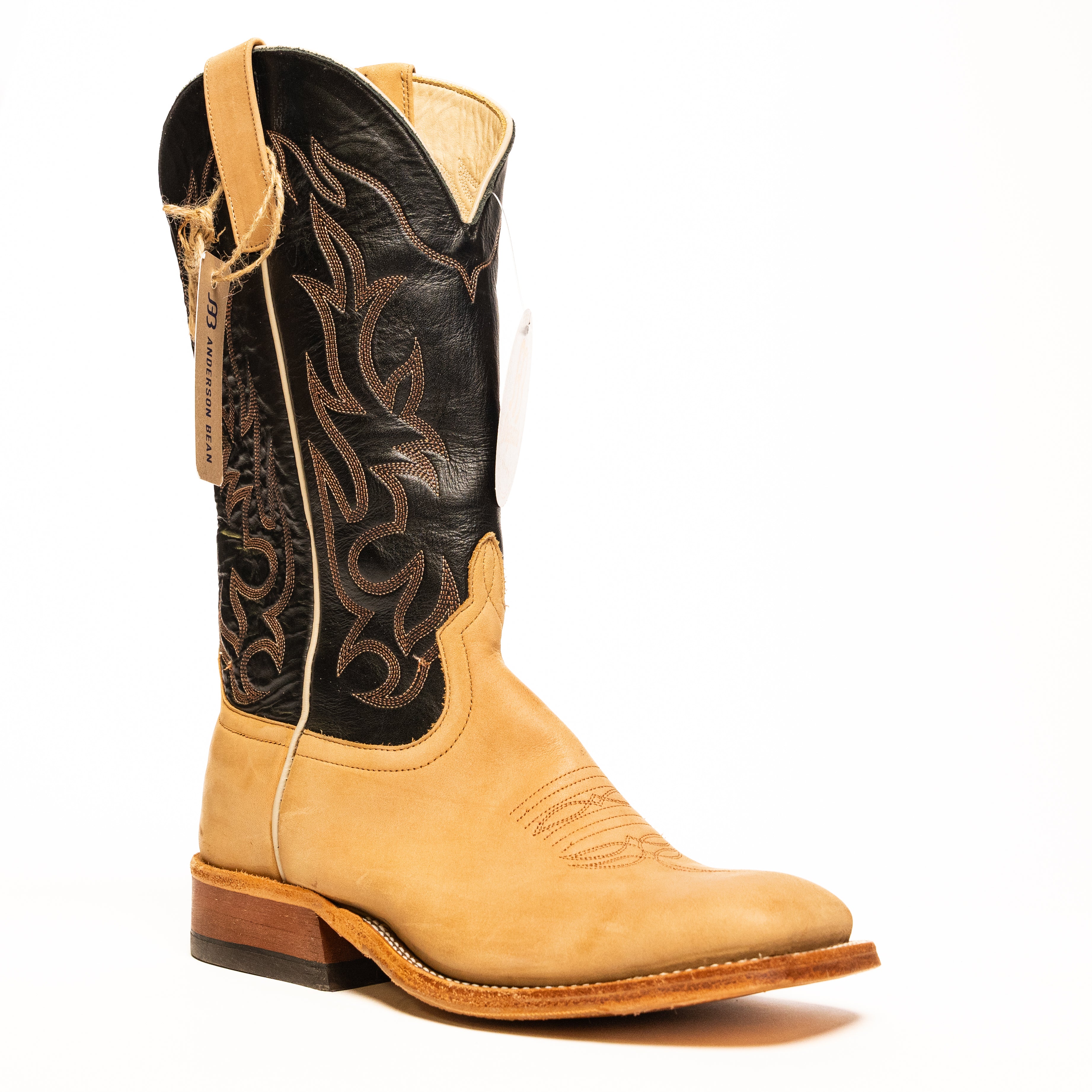 Anderson Bean Tan Crazy Horse with 13" Black Glove Top - Crazy House Western Wear