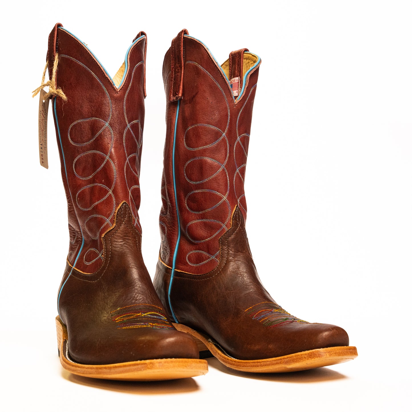 Anderson Bean Cordovan Bison with 13" Navajo Tops - Crazy House Western Wear