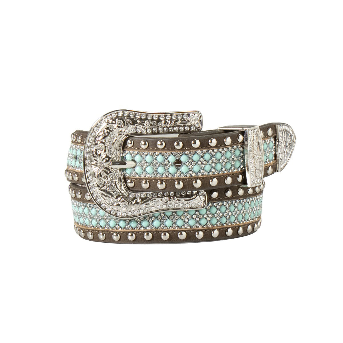 Girl's Angel Ranch Turquoise and Crystal Inlay Belt