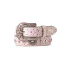 Girl's Angel Ranch Pink Glitter with White Buck Lace Stitching Belt D130003530