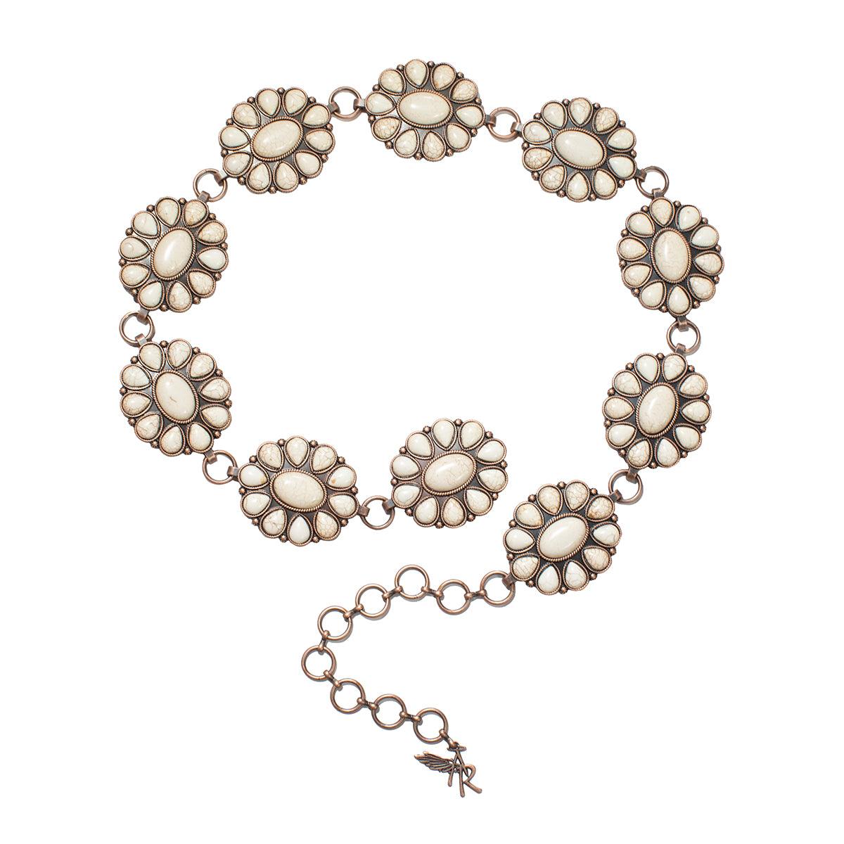 Women's Angel Ranch Oval Concho Chain Belt D140003905 - Crazy House Western Wear