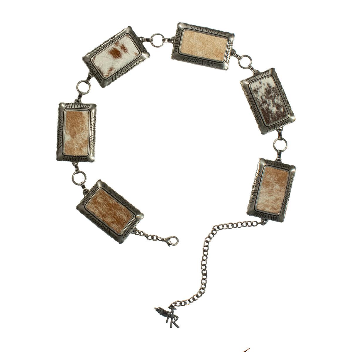 Women's Angel Ranch Calf Hair Concho Chain Belt D140007208 - Crazy House Western Wear