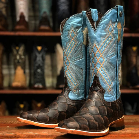 Women's Tanner Mark 12" Fish Print Boots TML207072 - Crazy House Western Wear