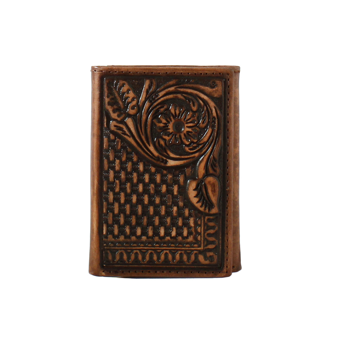 Men's 3D Trifold Wallet Floral Stamped Wallet D250004602 - Crazy House Western Wear