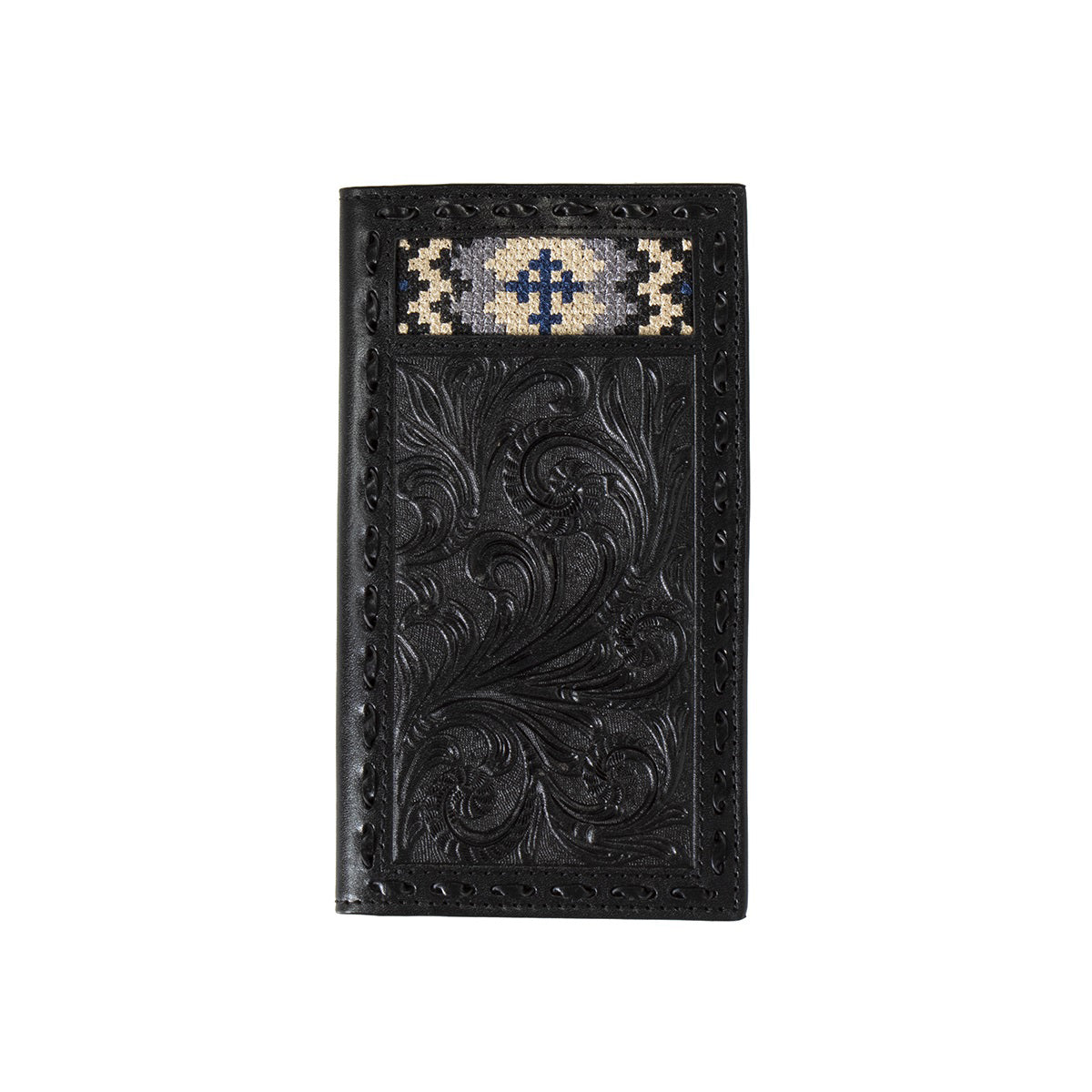 Men's Black Genuine Leather Rodeo Style Wallet D250007201 - Crazy House Western Wear