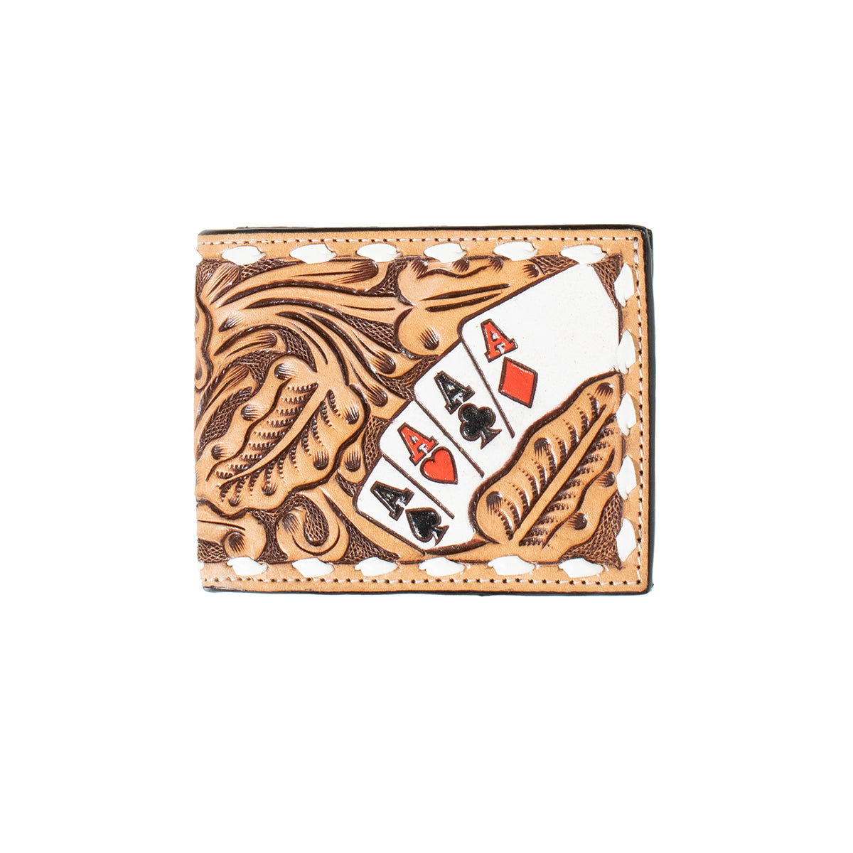Men's 3D Bifold Natural Color 100% Leather Wallet D250010548 - Crazy House Western Wear
