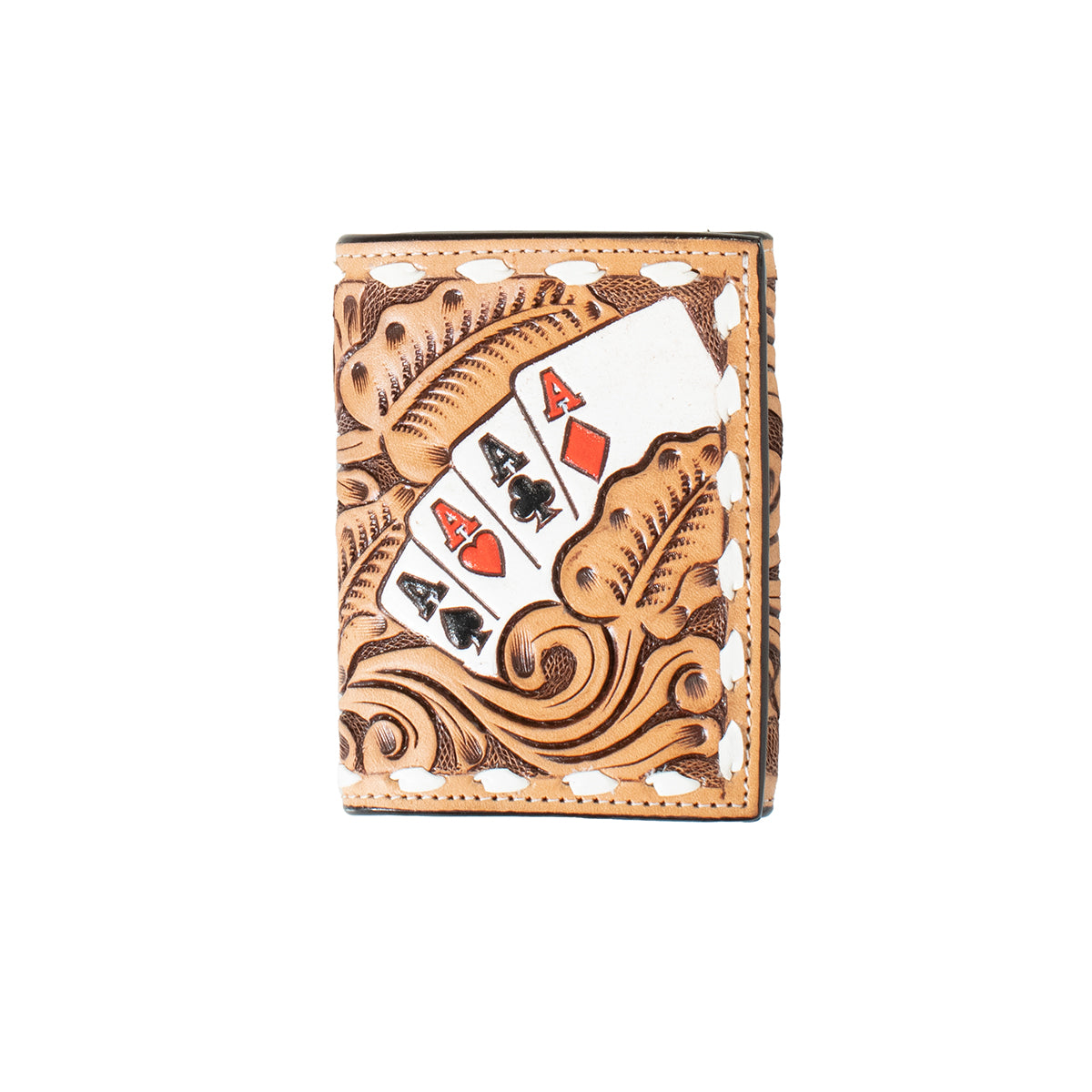 Men's 3D Trifold Style Natural Color 100% Leather D250010648 - Crazy House Western Wear