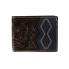 Men's 3D Bifold With Pass Case Navy Roughout Body Wallet D250015603 - Crazy House Western Wear